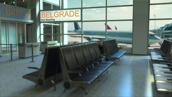 Belgrade Flight Boarding in the Airport Travelling To Serbia alt