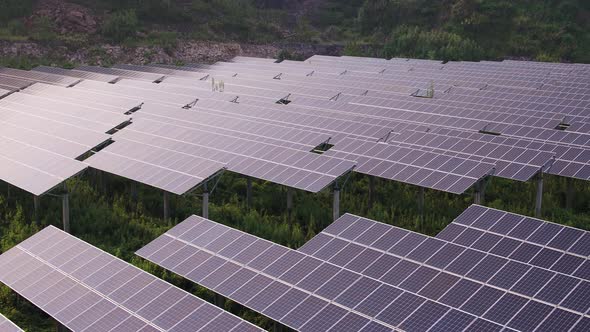 Solar power station in montain