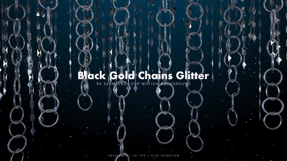 Black Gold Chains Glitter 8