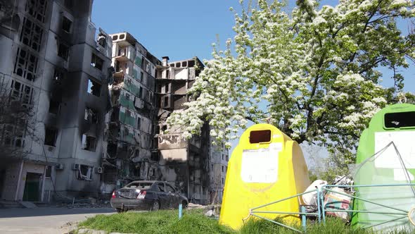 War in Ukraine  Ruined Residential Building in Borodyanka