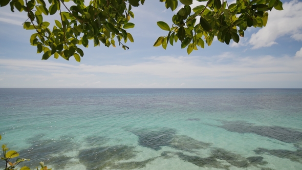 View From the Height of the Balcony To the Ocean and Coral Reefs of the Shallow Waters of the