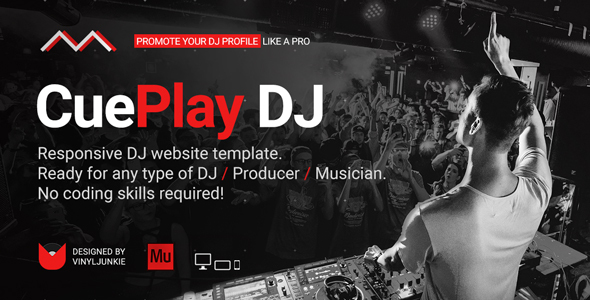 CuePlay - DJ / Producer / Music Band Responsive Website Muse Template