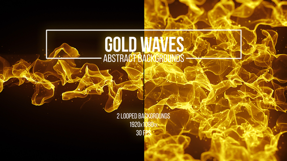 Gold Waves Abstract Backgrounds