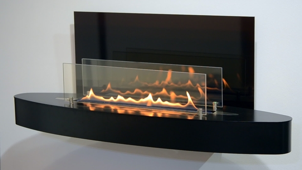 Modern Bio Fireplot Fireplace on Ethanol Gas. Smart Ecological