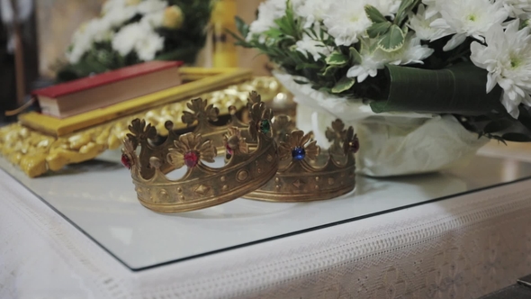 Two Crowns for Wedding Ceremony in the Church