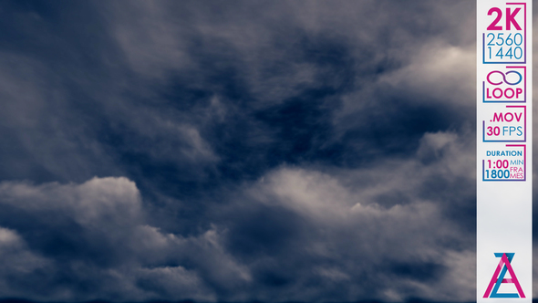 Dark Blue Stormy Cumulus Clouds In the Evening alt