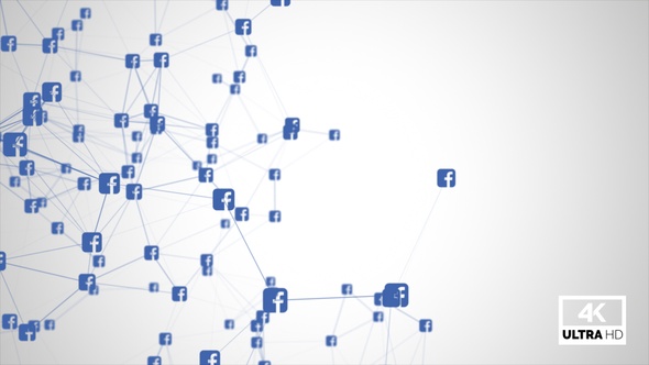 Social Media Facebook Icon Plexus Background Looped V2