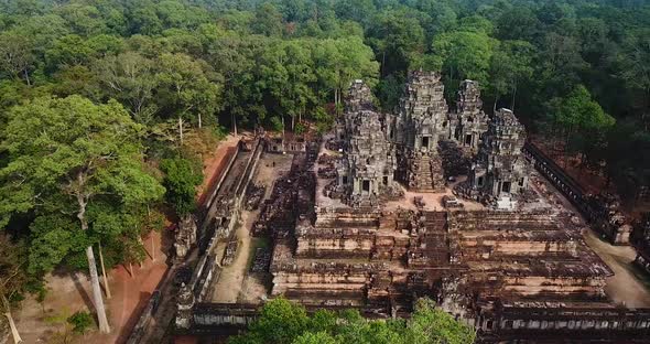 Ta Keo temple, Angkor Wat Complex, Aerial View, Siem Reap, Cambodia