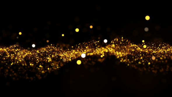 Gold Particles Abstract Motion Background