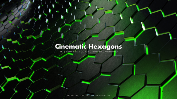 Cinematic Hexagons Green 2