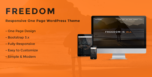 Freedom - Responsive One Page WordPress Theme