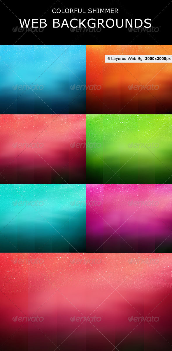 Colorful Shimmer Web Backgrounds