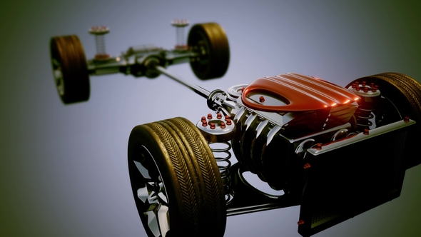 Car Chassis with Engine alt