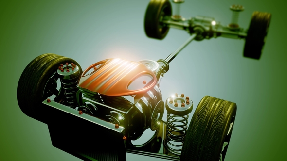 Car Chassis with Engine alt