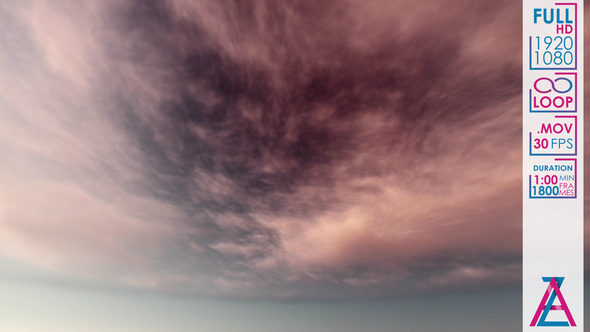Pink Cirrus Clouds at Sunset