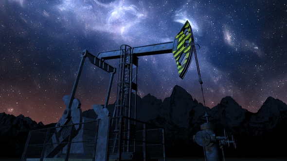 Oil Pump Jack Under Night Sky alt