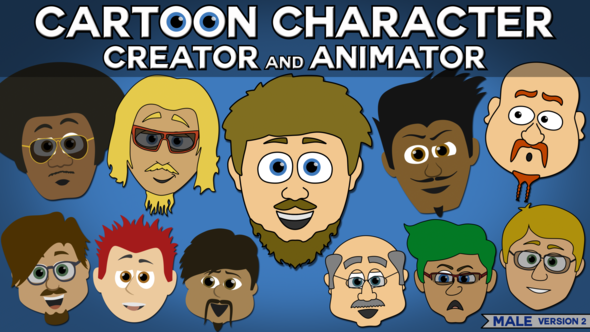 Cartoon Character Creator / Animator (Male Heads)