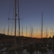 Rows of Boats at Pier in the Evening Against Sunset Skies - VideoHive Item for Sale
