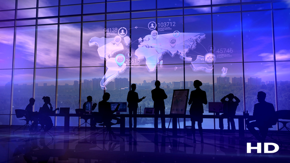 Team Work In The Office And Infographics alt