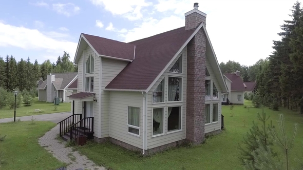 Aerial View of Cozy Beautiful Houses and Cottages