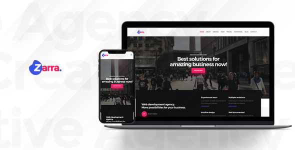 Zarra - One Page Creative Agency HTML Template