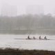 Three Men Sculling Backwards in Urban Area - VideoHive Item for Sale
