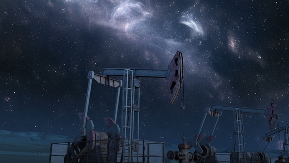 Move Along Oil Pump Jacks Under Night Sky