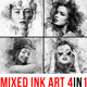 Mixed Ink Art - 4in1 Photoshop Actions Bundle - GraphicRiver Item for Sale