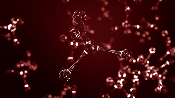 Red Glass Molecule Models