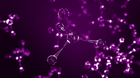 Purple Glass Molecule Models