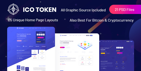 ICO TOKEN - Bitcoin & Cryptocurrency PSD Template