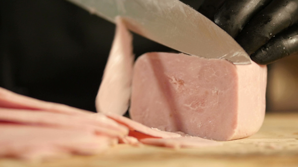 Slicing Ham in the Kitchen