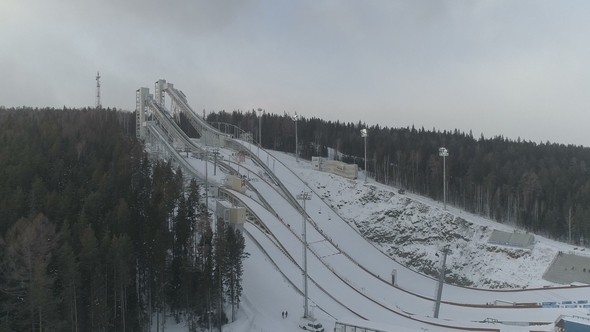 Facilities for Ski Jumping. Springboard