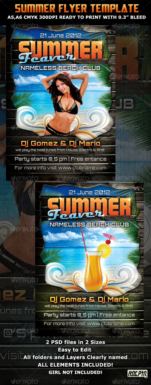 Summer Feaver Party Flyer Template