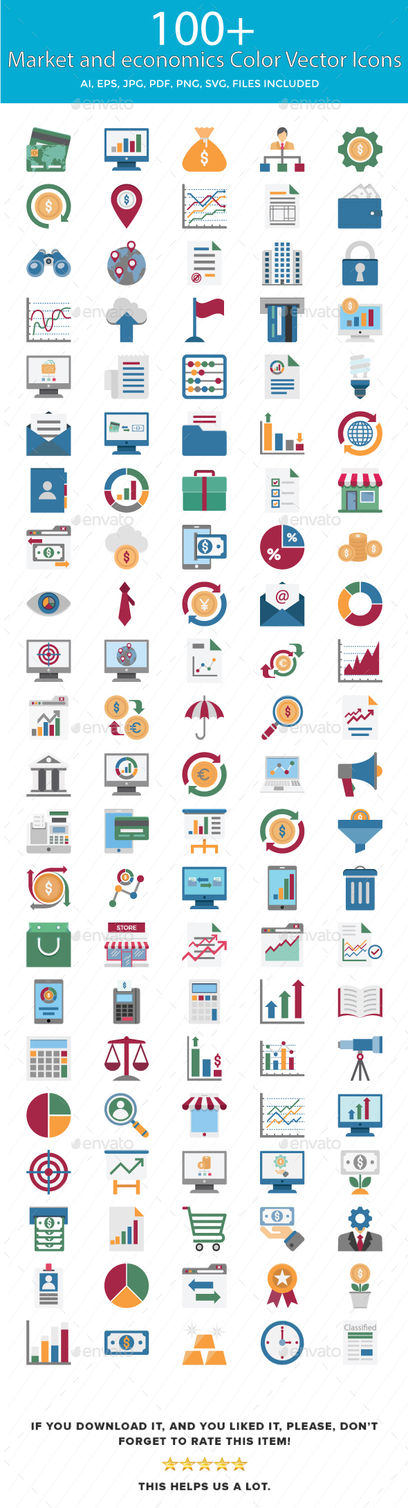 Market and Economics Color Vector Icons