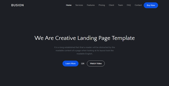 Busion - Responsive Bootstrap 4 Landing Template