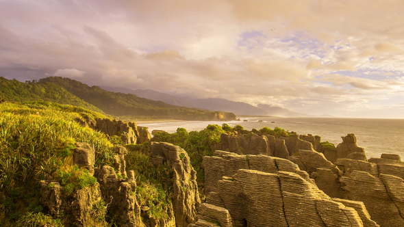 Coastline and Pancake Rocks New Zealand