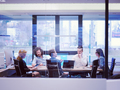 Startup Business Team At A Meeting at modern office building - PhotoDune Item for Sale