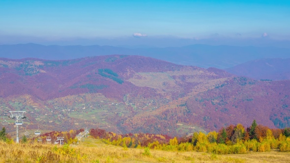 Golden Autumn Morning in the Mountains