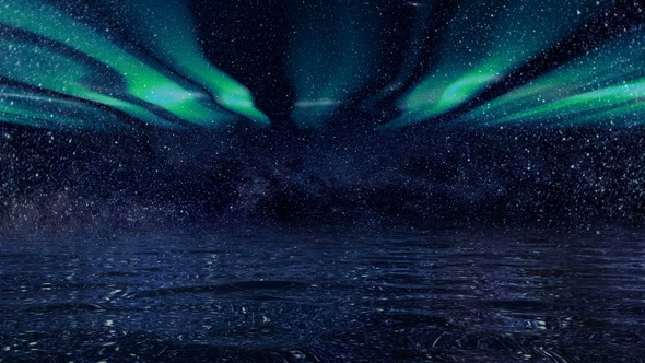 Background of a Futuristic Night Sky Vs Borealis