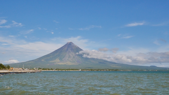 Mount Mayon Volcano in the Province of Bicol, Philippines.