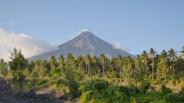 Mount Mayon Volcano in the Province of Bicol, Philippines.