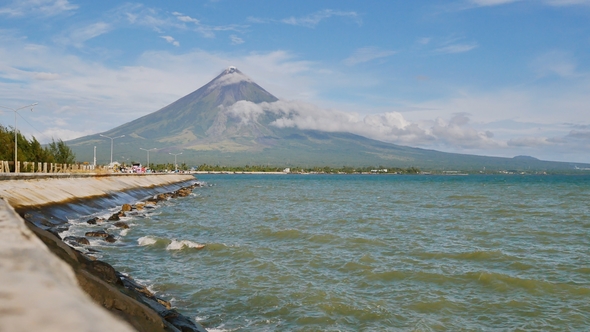 Mount Mayon Volcano in the Province of Bicol, Philippines.