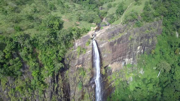 Diyaluma falls waterfall in  Sri Lanka.