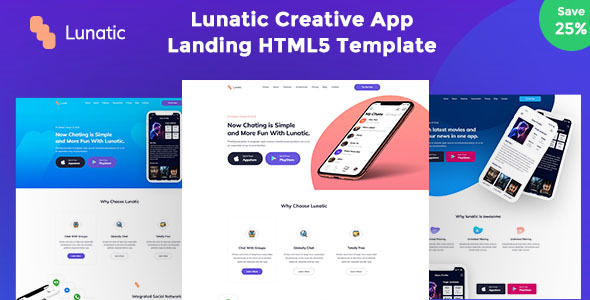 Lunatic App Landing Page
