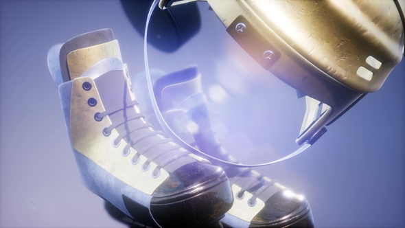 Flying Hockey Puck and Hockey Equipment alt