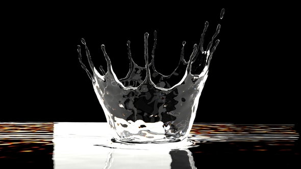 Splash of Transparent Water on a Black alt