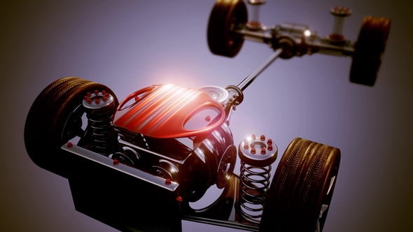 Car Chassis with Engine alt