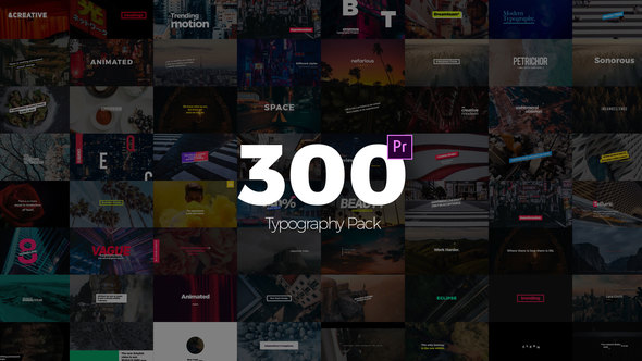 300 Typography Pack Mogrt
