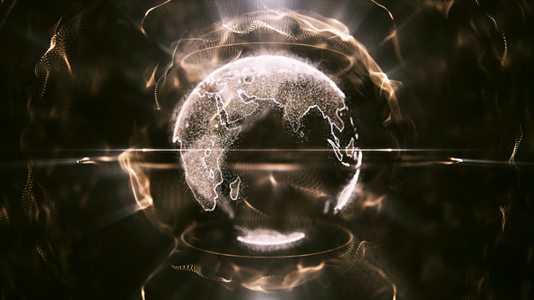 Clean Abstract Golden Particle Earth